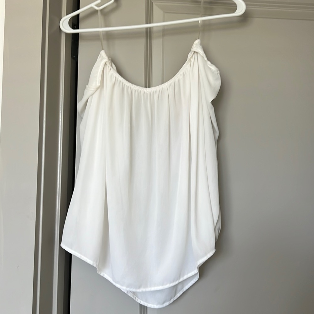 Off the shoulder white top